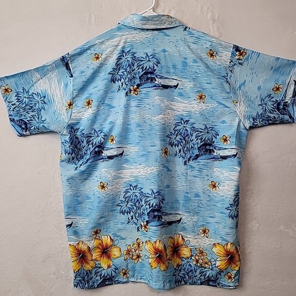 Double Decker Men's Hawaiian Button Front Camp Shirt Island Floral Size XL - Picture 9 of 14